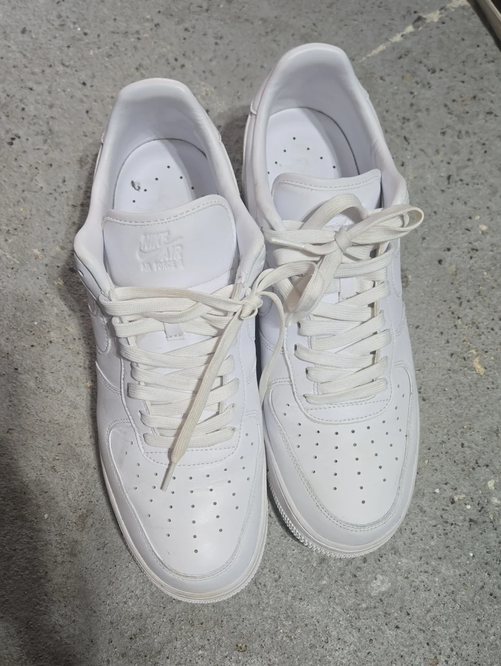 Nike Men's All-White Leather Sneakers